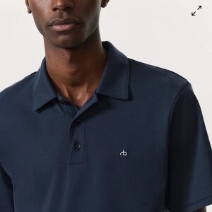 Men’s rag & bone Principal Jersey Classic Fit Polo shirt in navy blue size L